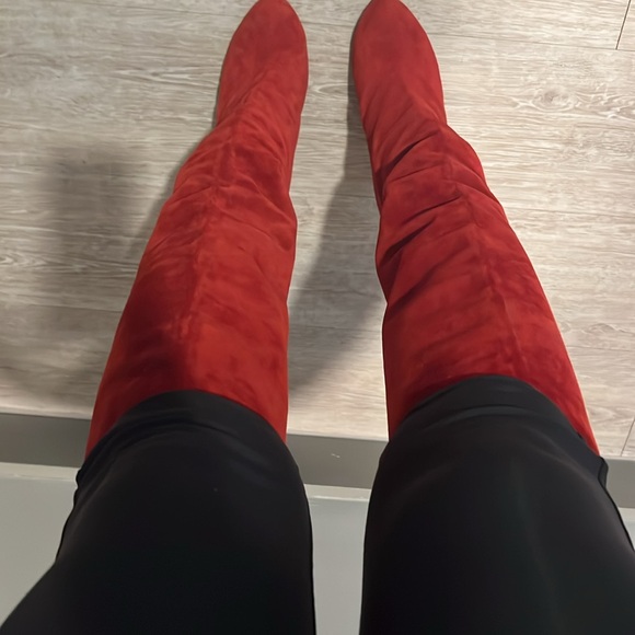 Christian Louboutin Red Heeled Boots - Picture 4 of 6